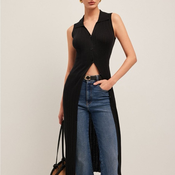 Commense Ribbed Button Up Knit Dress - Picture 3 of 3